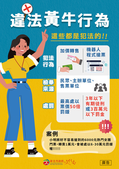 轉知:  新北市政府文化局為暑假期間學生參與藝文活動【票券流通宣導】圖片